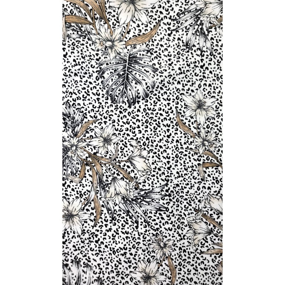 White House Black Market V Neck Top Medium Animal & Floral Print Ruffle Sleeves - Picture 3 of 7